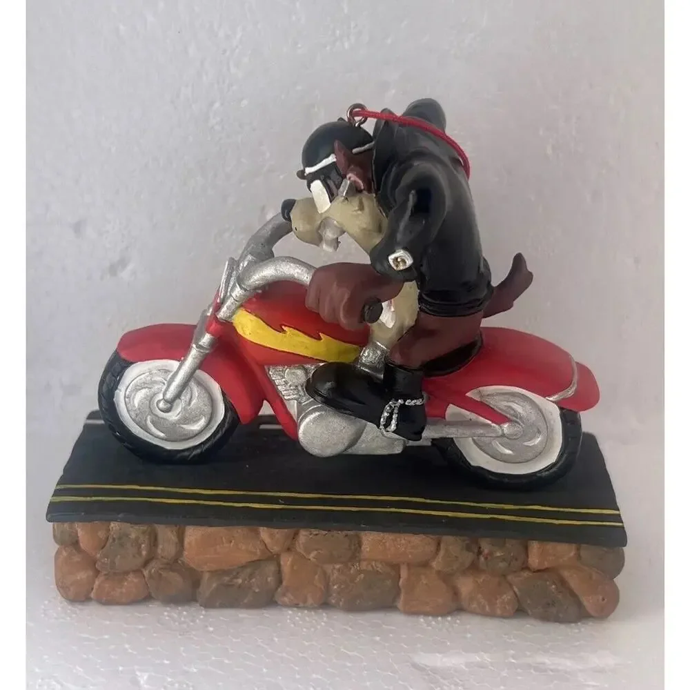 Warner Bros. 1999 Taz on a Motorcycle Ornament RARE Christmas Looney Tunes